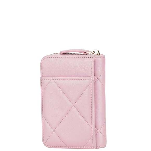 CHANEL Pink Lambskin Leather Logo Wallet - Picture 2 of 10
